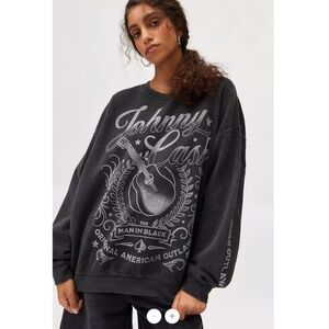 Urban Outfitters | Johnny Cash Overdyed Graphic Pullover Sweatshirt  *NWT*